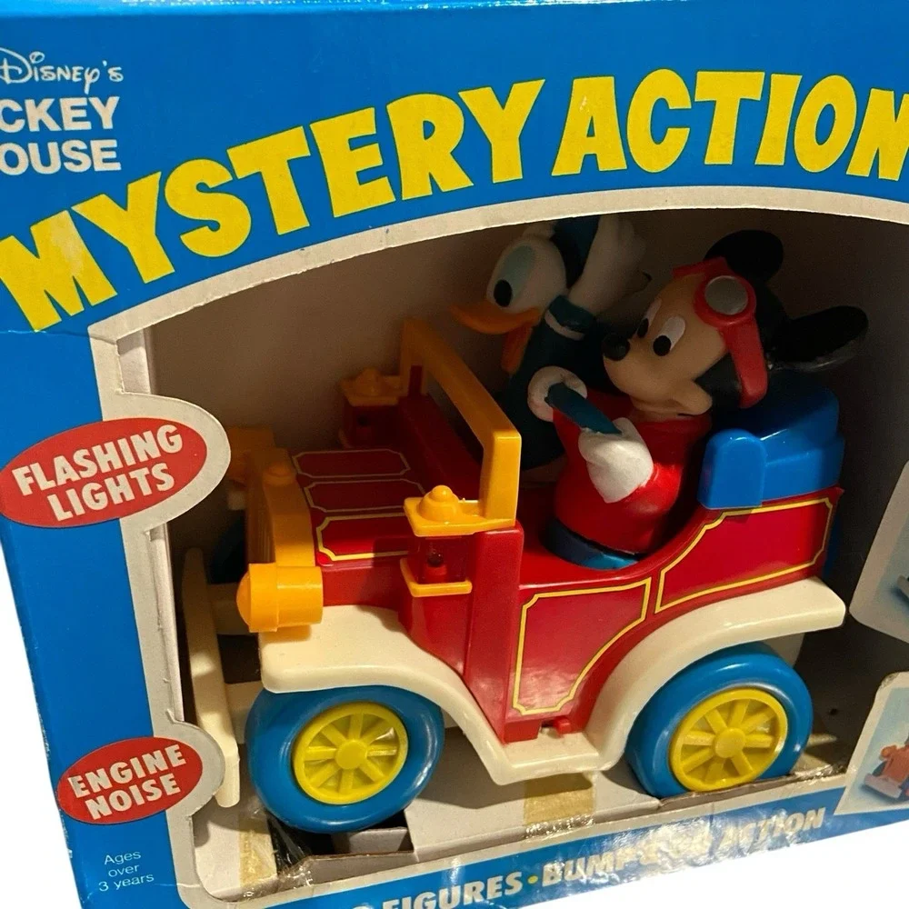 Vintage NIB‎ ILLCO Disney Mickey Mouse Donald Duck Mystery Action Car